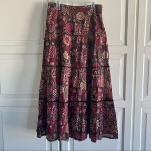 Monsoon | Hobo Style Embroidered Lined Skirt Size  UK 8 / US 6